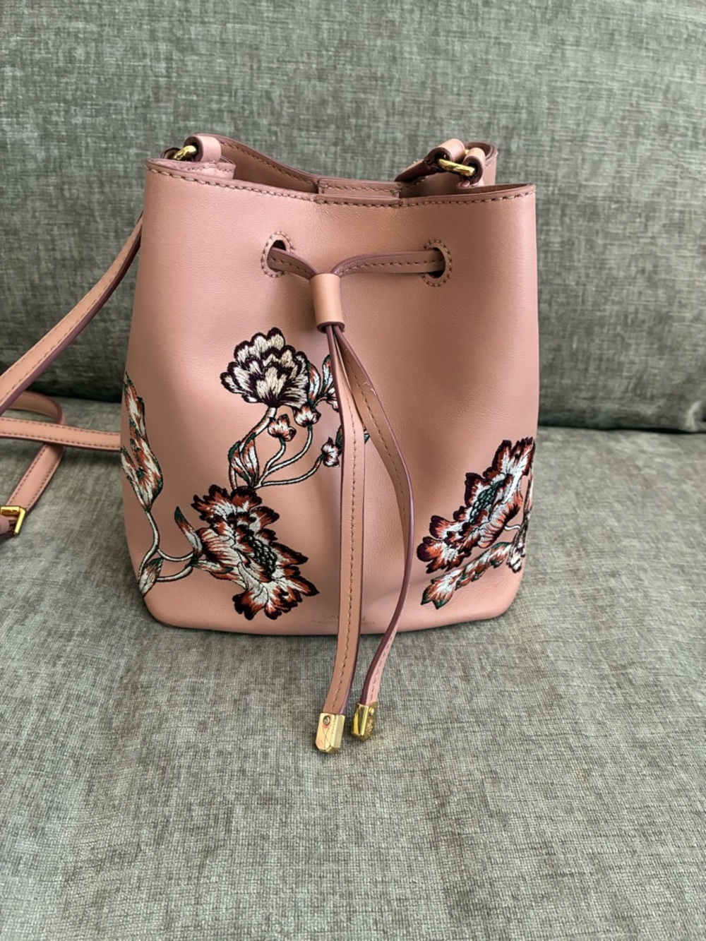 Ralph Lauren Pink Floral Bucket Bag